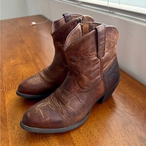 Ariat Brown Leather Western Ankle Boots